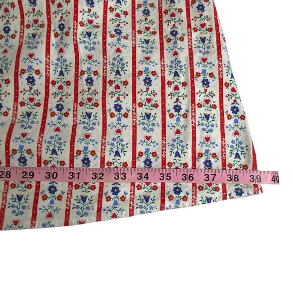 Lanz of Sazburg Long Flannel Nightgown White Red Eyelet Hearts XL Cottagecore - Picture 14 of 16